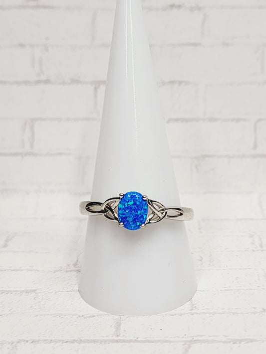 Size 10 Sterling Silver - 103 Blue Opal