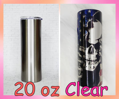 20 oz Clear Sublimation Tumbler