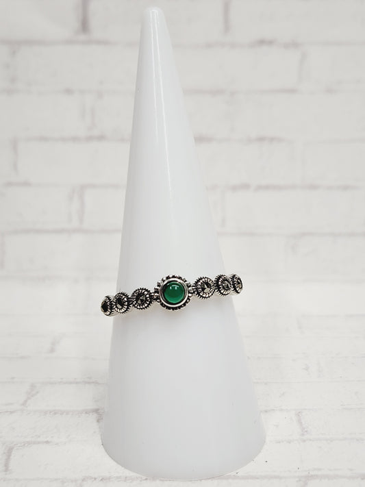 Size 8 Sterling Silver - 844 Green Jade