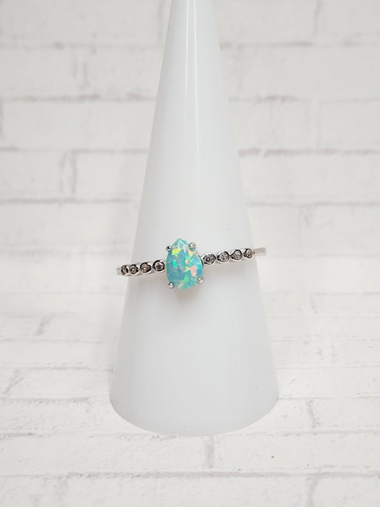 Size 9 Sterling Silver - 925 Teal Opal