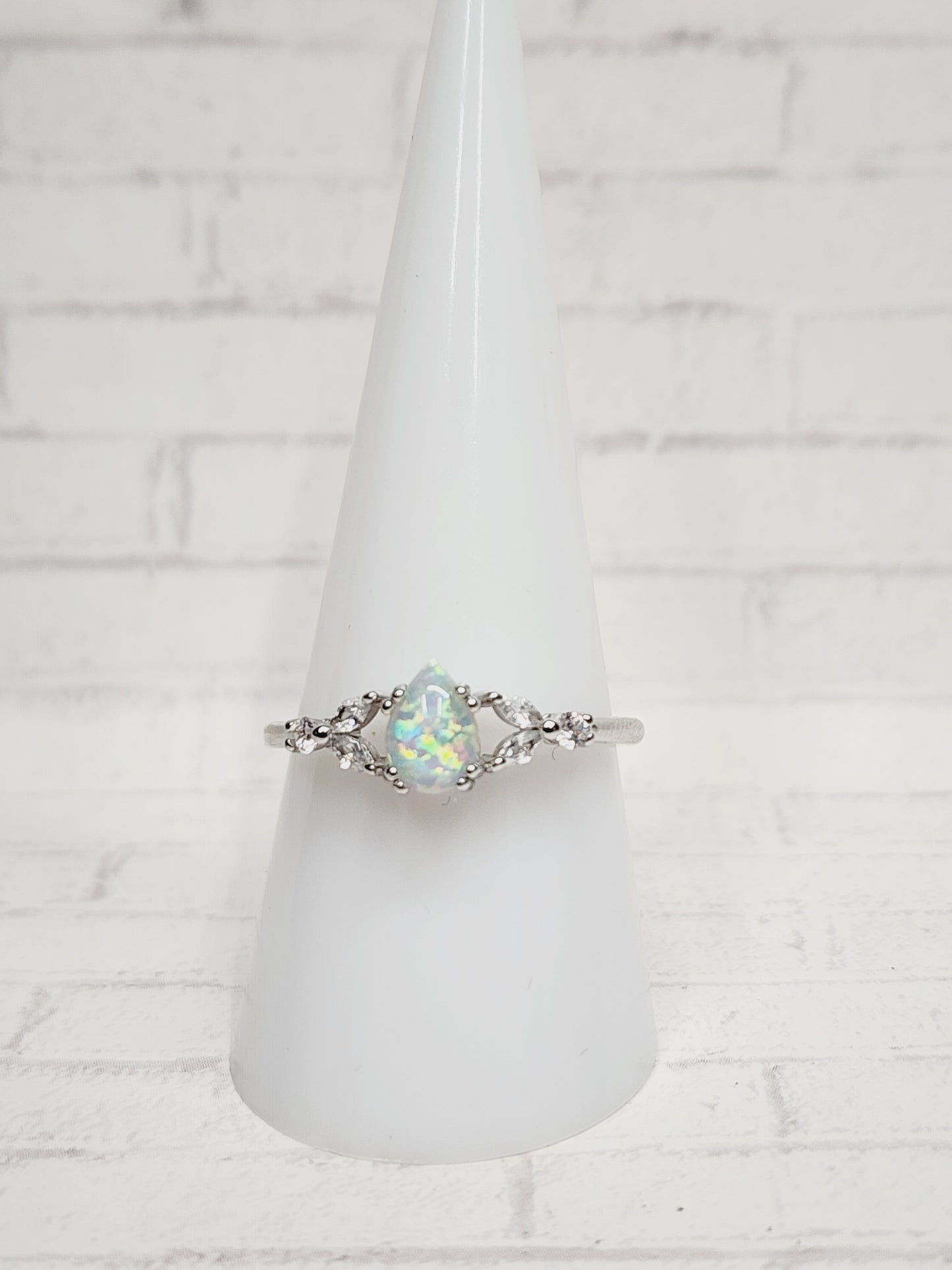 Size 9 Sterling Silver - 940 White Opal