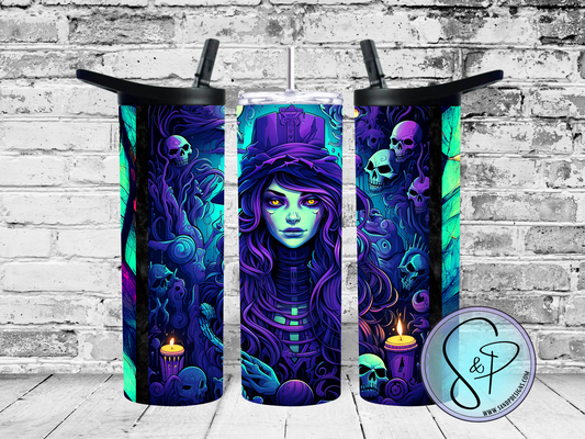 Pastel Goth Girl with Skulls Creepy Whimsigoth Halloween - 20 oz