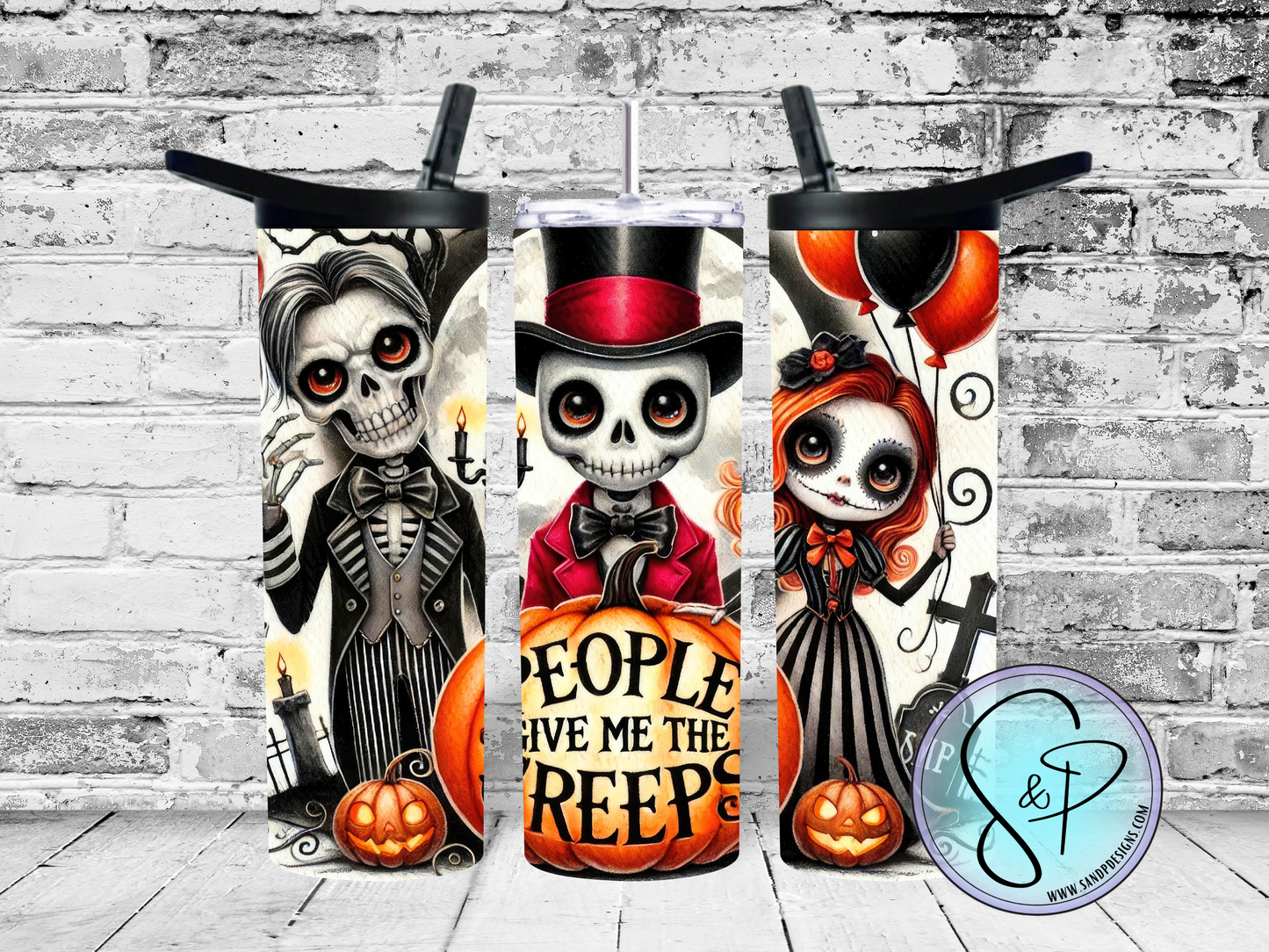 Cute People Give Me the Creeps Whimsical Trendy Halloween Kids - 20 oz