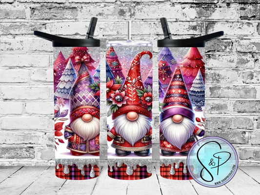 Christmas Gnomes Pink & Purple - 20 oz