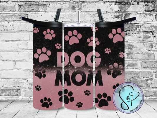 Dog Mom pink and black - 20 oz