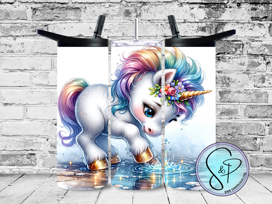 Unicorn in puddle - 20 oz